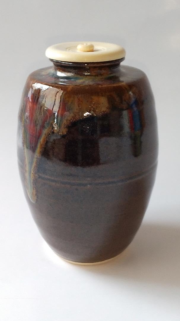 平安喜山 㐂山 肩衝茶入 仕覆 万歴花鳥紋 茶道具 共